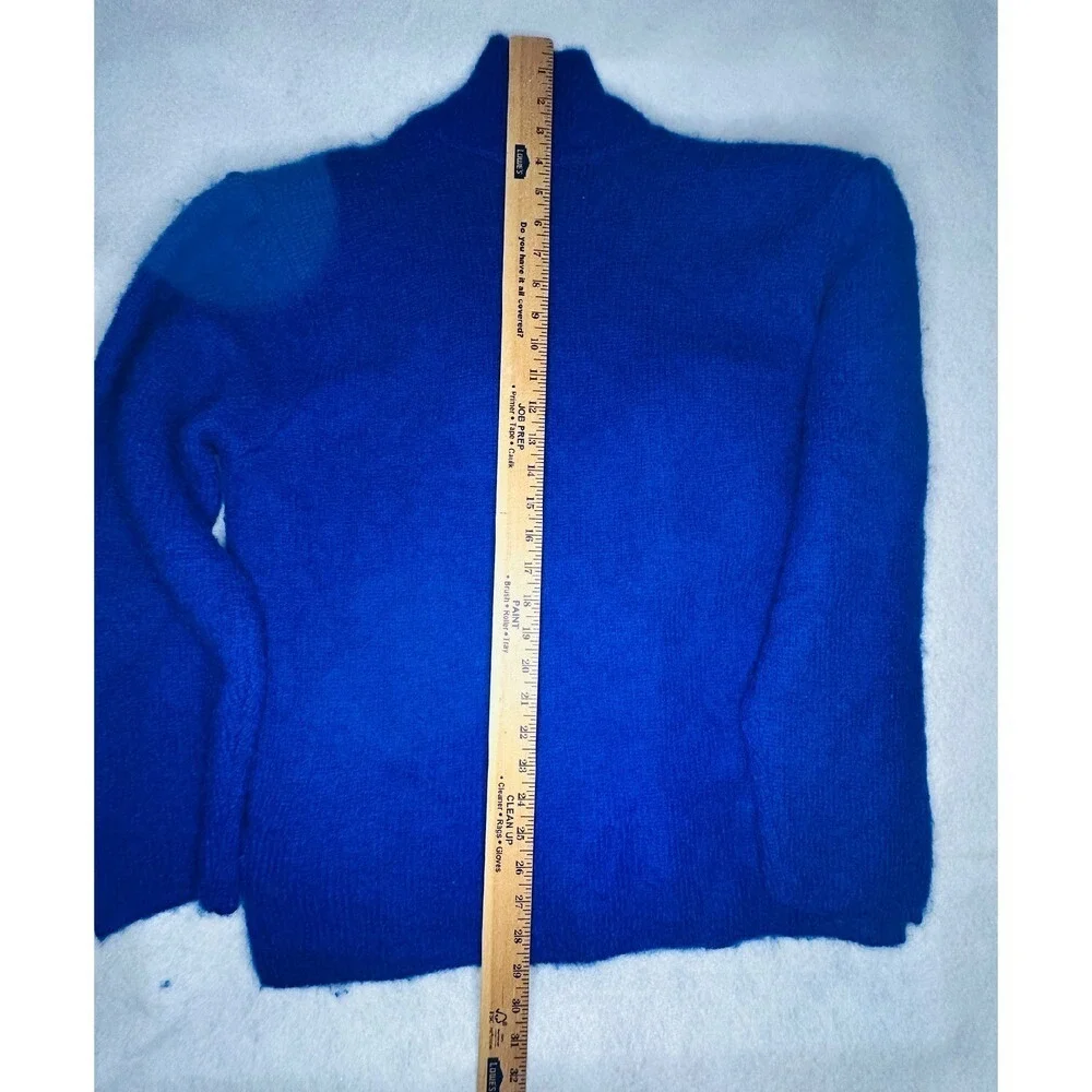 Pascali Mohair Blend Cardigan Electric Blue‎ Single Button Vintage Sweater Large - Picture 9 of 10